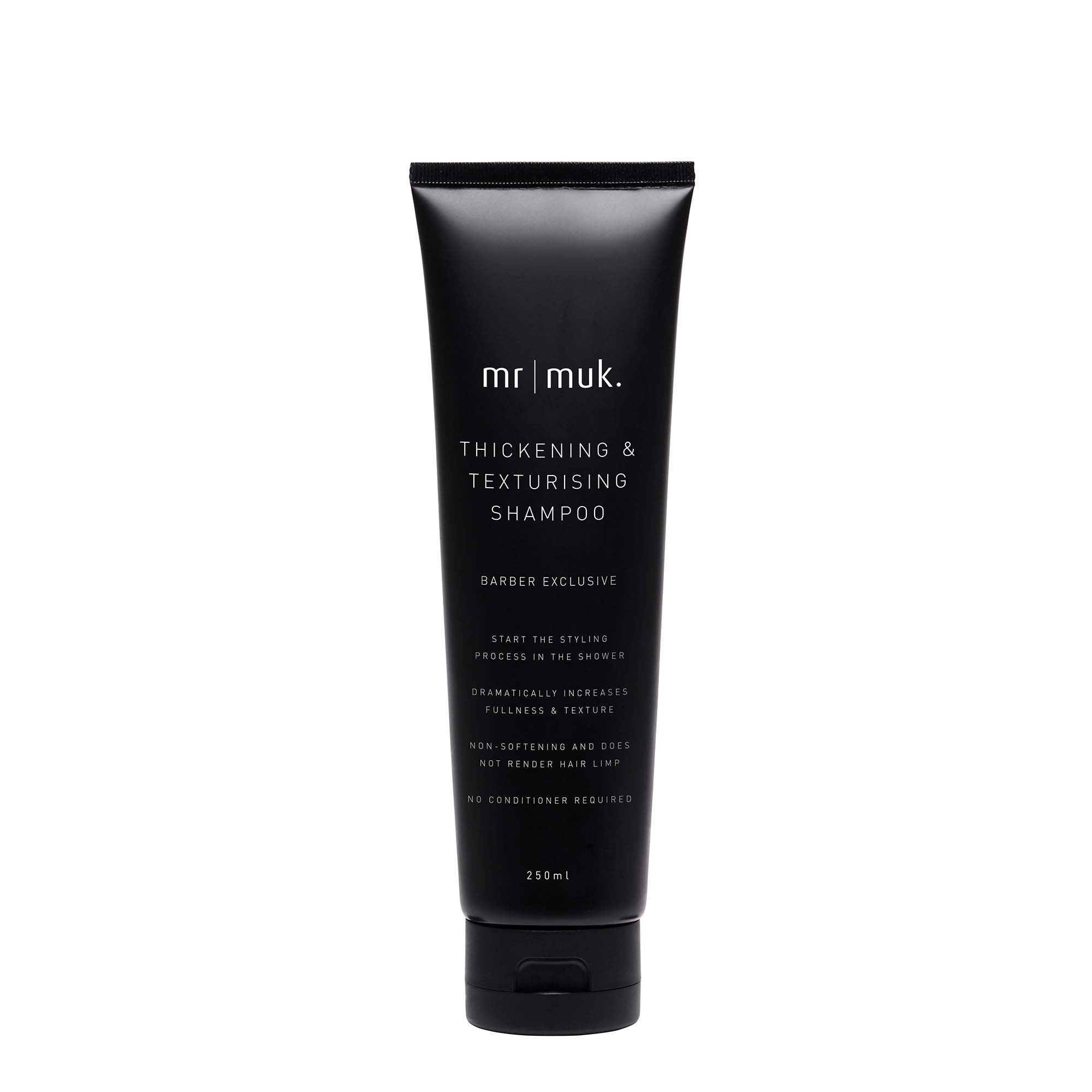 Muk Thinkening & Texturing Shampoo is a texturising shampoo that builds volume in the shower, leaving your hair full and lushly textured.