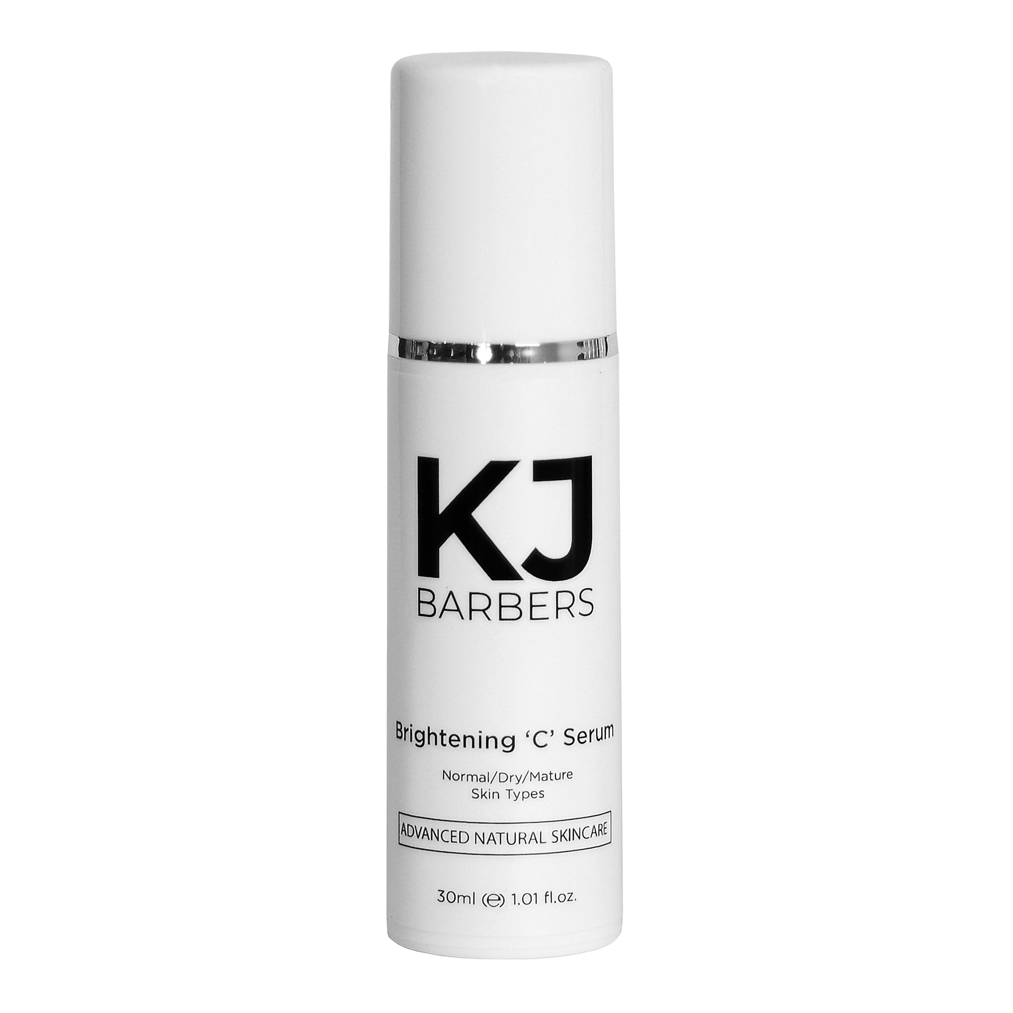 KJ Barbers skin serum, high in Vitamin C to impair collagen breakdown processes.