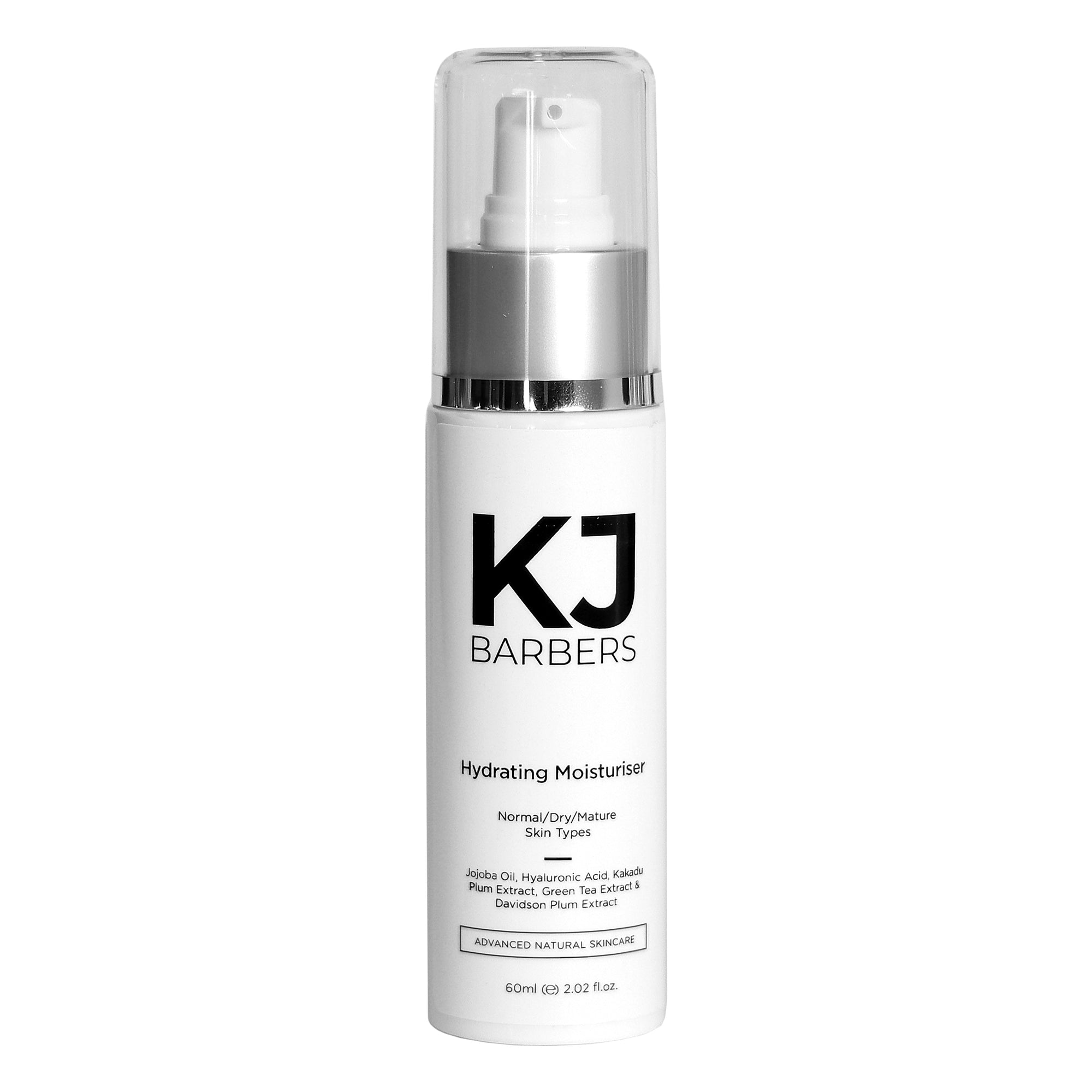 KJ Barbers Hydrating Moisturiser uses natural oils like jojoba helping to give the skin a matte and healthy appearance.