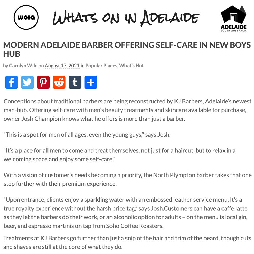 Whats On In Adelaide KJ Barbers