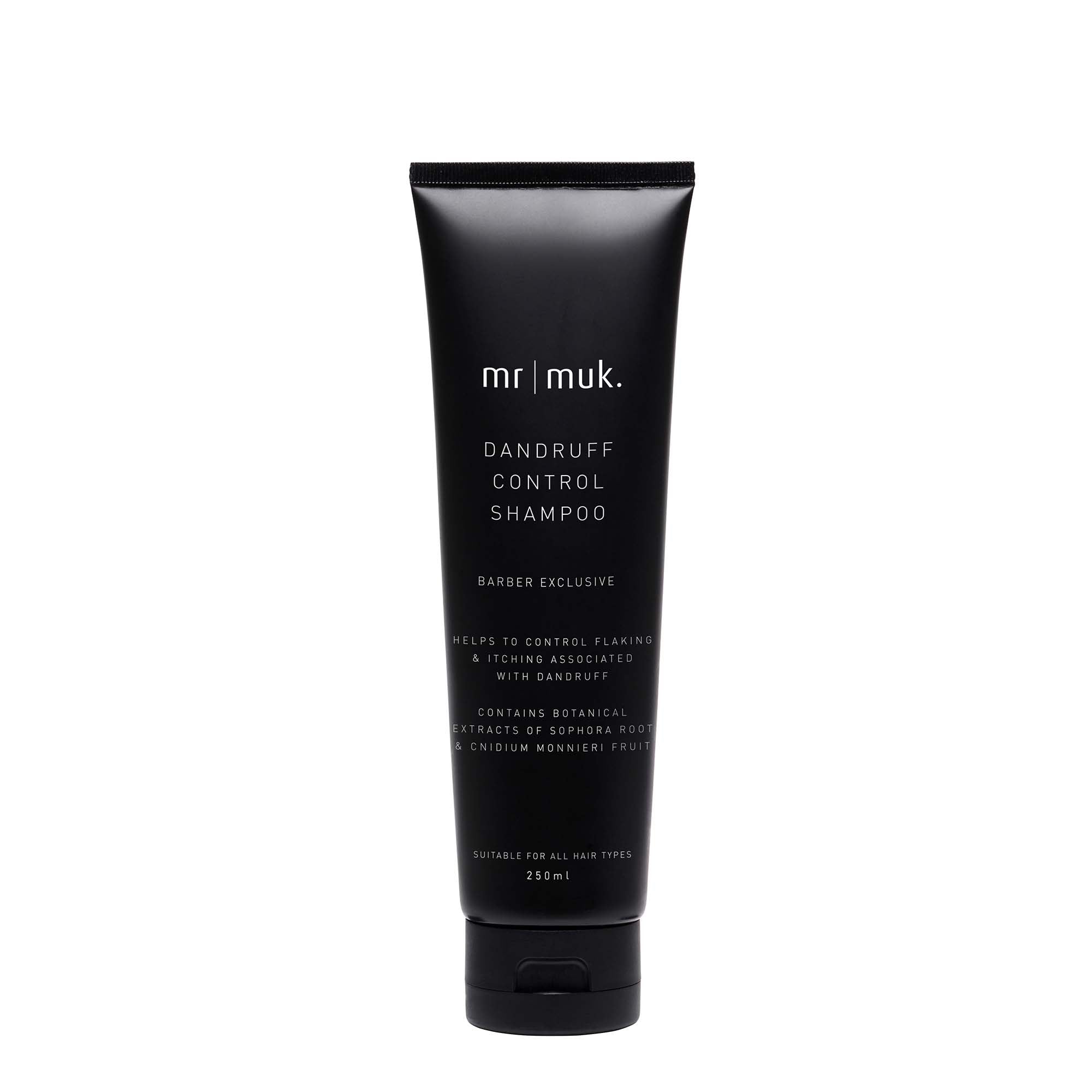 Mr Muk Dandruff Control Shampoo uses sophora root and other natural ingredients to control flaking and itching.