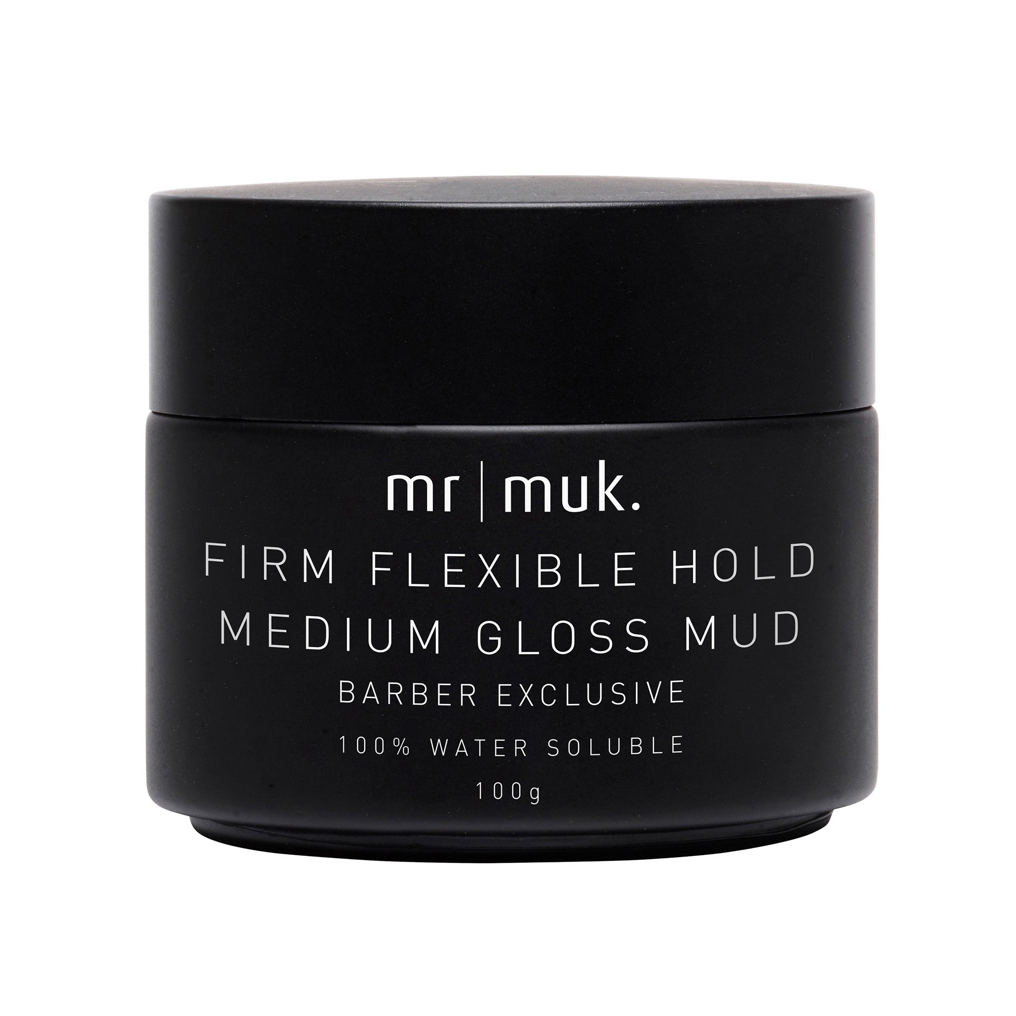 Mr Muk Firm Flexible Hold Medium Gloss Mud provides firm hold and enhanced shine whilst leaving the hair touchable and defined. 